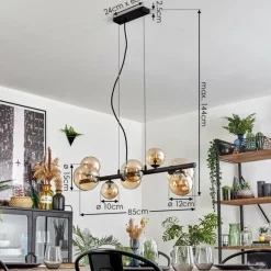 hofstein Chehalis Suspension, Boule lumineuse, Suspension Ambre, 8 lumières