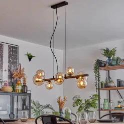 hofstein Chehalis Suspension, Boule lumineuse, Suspension Ambre, 8 lumières