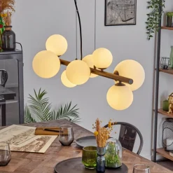 hofstein Chehalis Suspension, Boule lumineuse, Suspension Blanc, 8 lumières