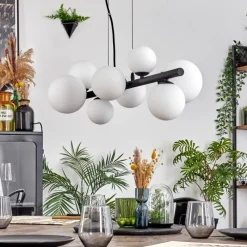 hofstein Chehalis Suspension, Boule lumineuse, Suspension Blanc, 8 lumières