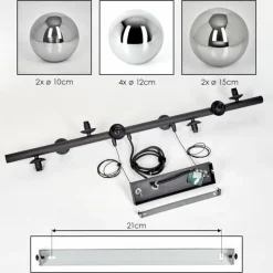 hofstein Chehalis Suspension, Boule lumineuse, Suspension Chrome, Fumé, 8 lumières