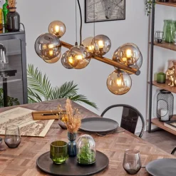 hofstein Chehalis Suspension, Boule lumineuse, Suspension Ambre, Fumé, 10 lumières