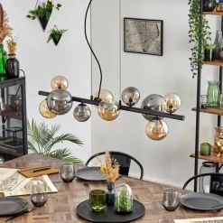 hofstein Chehalis Suspension, Boule lumineuse, Suspension Ambre, Fumé, 10 lumières