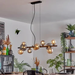 hofstein Chehalis Suspension, Boule lumineuse, Suspension Ambre, Fumé, 10 lumières