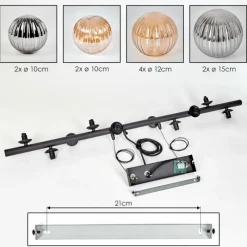 hofstein Chehalis Suspension, Boule lumineuse, Suspension Ambre, Fumé, 10 lumières