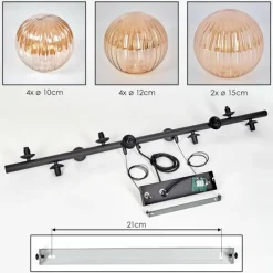 hofstein Chehalis Suspension, Boule lumineuse, Suspension Ambre, 10 lumières
