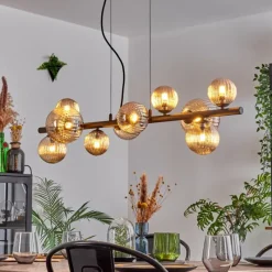 hofstein Chehalis Suspension, Boule lumineuse, Suspension Ambre, 10 lumières