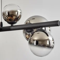 hofstein Chehalis Suspension, Boule lumineuse, Suspension Chrome, Clair, Fumé, 8 lumières