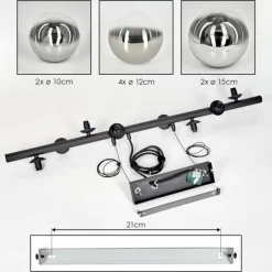 hofstein Chehalis Suspension, Boule lumineuse, Suspension Chrome, Clair, Fumé, 8 lumières