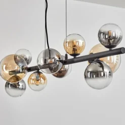 hofstein Chehalis Suspension, Boule lumineuse, Suspension Ambre, Clair, Fumé, 10 lumières