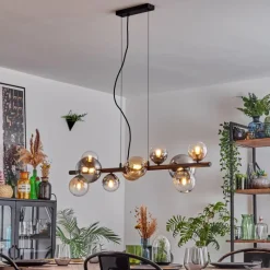 hofstein Chehalis Suspension, Boule lumineuse, Suspension Ambre, Clair, Fumé, 10 lumières