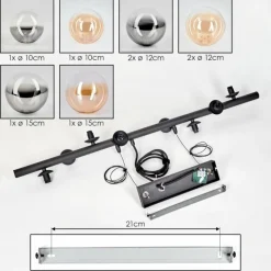 hofstein Chehalis Suspension, Boule lumineuse, Suspension Ambre, Clair, Fumé, 8 lumières