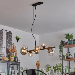 hofstein Chehalis Suspension, Boule lumineuse, Suspension Ambre, Clair, Fumé, 8 lumières