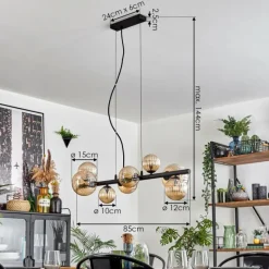 hofstein Chehalis Suspension, Boule lumineuse, Suspension Ambre, 8 lumières