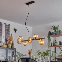 hofstein Chehalis Suspension, Boule lumineuse, Suspension Ambre, 8 lumières