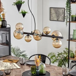 hofstein Chehalis Suspension, Boule lumineuse, Suspension Ambre, 8 lumières