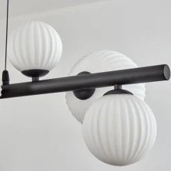 Lampes Vintages & Rétros-hofstein Chehalis Suspension, Boule lumineuse, Suspension Blanc, 8 lumières