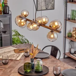 hofstein Chehalis Suspension, Boule lumineuse, Suspension Ambre, Clair, 10 lumières