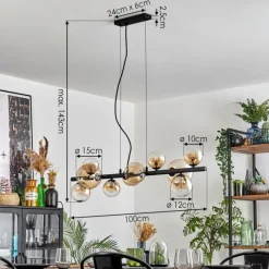 hofstein Chehalis Suspension, Boule lumineuse, Suspension Ambre, Clair, 10 lumières