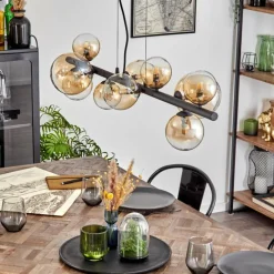 hofstein Chehalis Suspension, Boule lumineuse, Suspension Ambre, Clair, 10 lumières