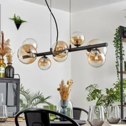 hofstein Chehalis Suspension, Boule lumineuse, Suspension Ambre, Clair, 8 lumières