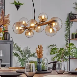 hofstein Chehalis Suspension, Boule lumineuse, Suspension Ambre, Clair, 8 lumières