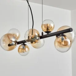 hofstein Chehalis Suspension, Boule lumineuse, Suspension Ambre, Clair, 8 lumières