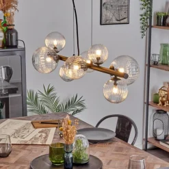 hofstein Chehalis Suspension, Boule lumineuse, Suspension Clair, 8 lumières