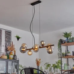 hofstein Chehalis Suspension, Boule lumineuse, Suspension Ambre, Fumé, 8 lumières