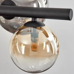 Suspension Verre Fumé-hofstein Chehalis Suspension, Boule lumineuse, Suspension Ambre, Clair, Fumé, 8 lumières