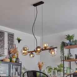 Suspension Verre Fumé-hofstein Chehalis Suspension, Boule lumineuse, Suspension Ambre, Clair, Fumé, 8 lumières