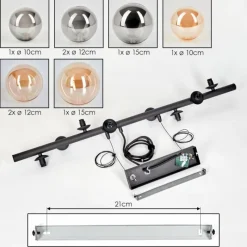hofstein Chehalis Suspension, Boule lumineuse, Suspension Ambre, Fumé, 8 lumières