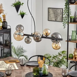 hofstein Chehalis Suspension, Boule lumineuse, Suspension Ambre, Fumé, 8 lumières