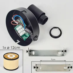 hofstein Chellas Applique murale Noir, 1 lumière