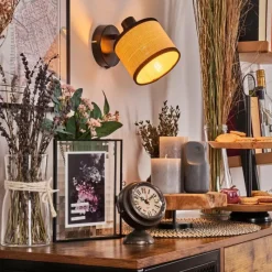 hofstein Chellas Applique murale Noir, 1 lumière