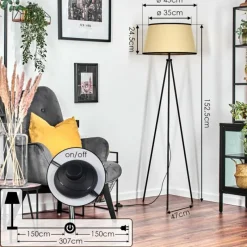 Luminaires Scandinaves-hofstein Chellas Lampadaire beige, Noir, 1 lumière