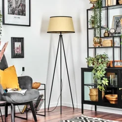 Luminaires Scandinaves-hofstein Chellas Lampadaire beige, Noir, 1 lumière