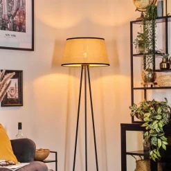 hofstein Chellas Lampadaire beige, Noir, 1 lumière* Lampadaires Et Lampes Sur Pied