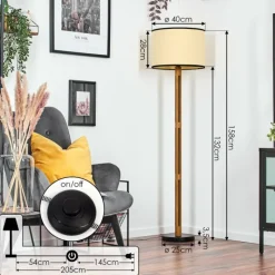 Luminaires Scandinaves-hofstein Chellas Lampadaire Brun, Écru, Noir, 1 lumière