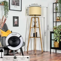 Lampes En Tissu-hofstein Chellas Lampadaire Écru, 1 lumière