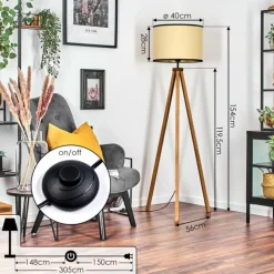 Luminaires Scandinaves-hofstein Chellas Lampadaire Écru, 1 lumière