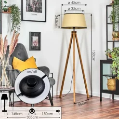 Luminaires Scandinaves-hofstein Chellas Lampadaire Écru, 1 lumière