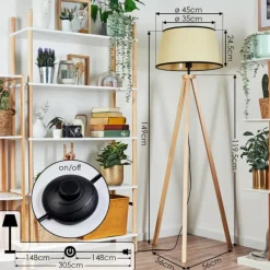 Luminaires Scandinaves-hofstein Chellas Lampadaire Écru, 1 lumière