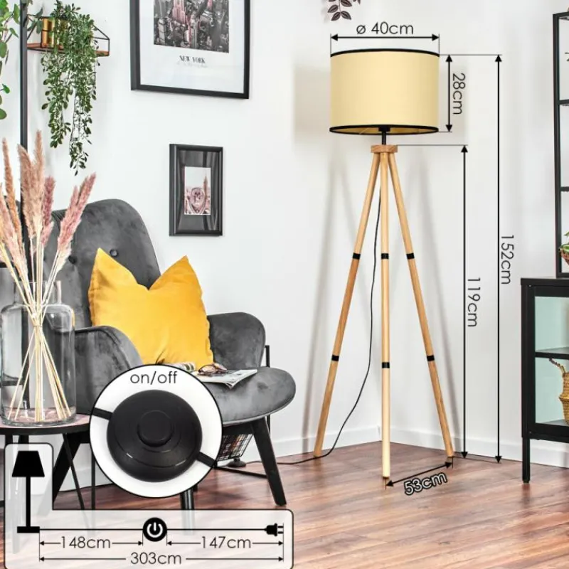 Luminaires Scandinaves-hofstein Chellas Lampadaire Écru, 1 lumière