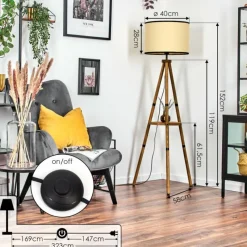 Luminaires Scandinaves-hofstein Chellas Lampadaire Écru, 1 lumière