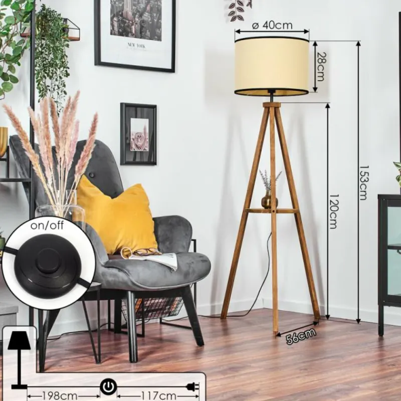 Luminaires Scandinaves-hofstein Chellas Lampadaire Écru, 1 lumière