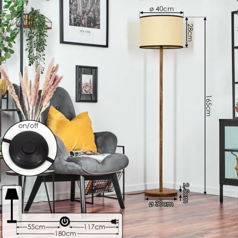 Luminaires Scandinaves-hofstein Chellas Lampadaire Écru, 1 lumière