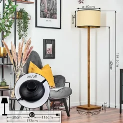 Luminaires Scandinaves-hofstein Chellas Lampadaire Écru, 1 lumière