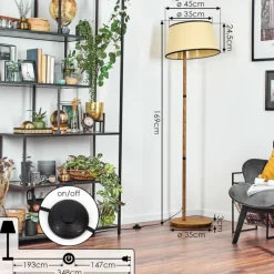 Lampes En Tissu-hofstein Chellas Lampadaire Écru, 1 lumière