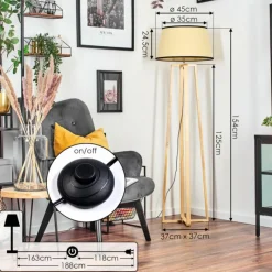 Luminaires Scandinaves-hofstein Chellas Lampadaire Écru, 1 lumière